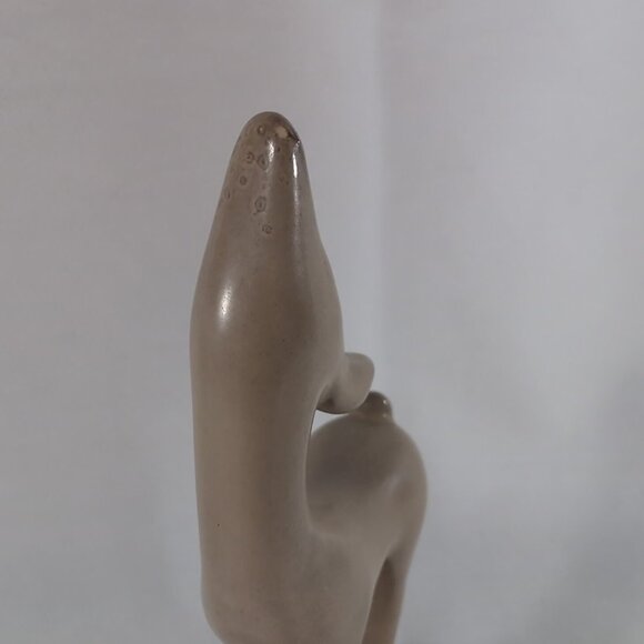 Herta Wildlife Series Canadian Solid Walnut Deer Figure Statue Doe Wood Ceramic - Picture 10 of 12